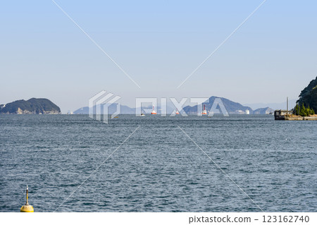 View of Kamishima and Irago Cape from a sightseeing boat on Toba Bay 123162740