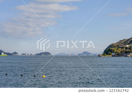 View of Kamishima and Irago Cape from a sightseeing boat on Toba Bay 123162742