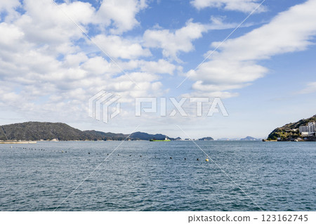 View of Kamishima and Irago Cape from a sightseeing boat on Toba Bay 123162745