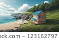 [Anime Background] Seaside house 123162797