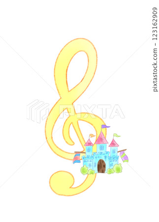 Musical note with a castle Musical note with a castle 123162909