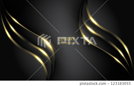 Abstract gold line curve overlap on grey black shadow luxury elegant desogn modern background vector Abstract gold line curve overlap on grey black shadow luxury elegant desogn modern background vector 123163055