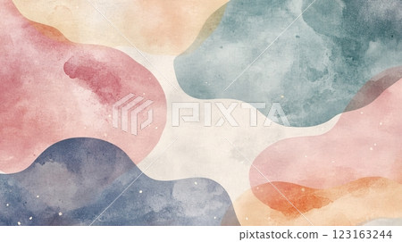 Soft Beige and Green Floral Background with Delicate Leaves and Petals for Elegant Design Projects 123163244