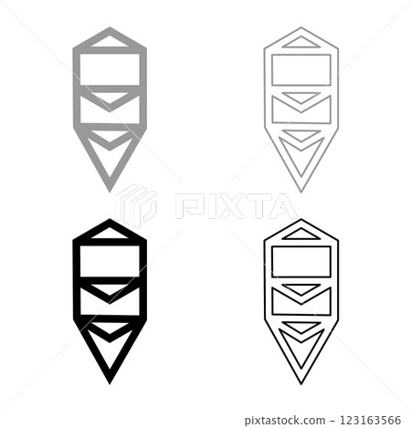 Tree life Sacred geometry symbol set icon grey black color vector illustration image solid fill outline contour line thin flat style 123163566