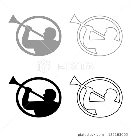 Mormon symbol Church of Jesus Christ of Saints of Last Days Angel of Mormonism sign Moroni religion Morony man blowing trumpet silhouette set icon grey black color vector illustration image solid Mormon symbol Church of Jesus Christ of Saints of Last Days Angel of Mormonism sign Moroni religion Morony man blowing trumpet silhouette set icon grey black color vector illustration image solid 123163603