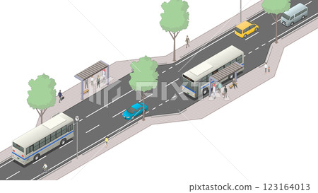 Isometric image of a bus stop (plain) 123164013