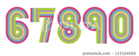 6,7,8,9,0 數位數位設計彩虹顏色 2 123164088