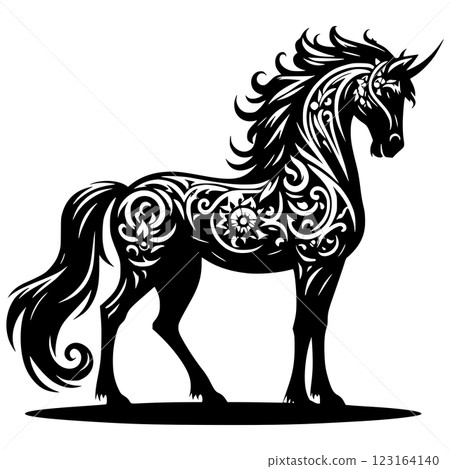 Majestic Horse Silhouette Grace in Simplicity Generative AI Majestic Horse Silhouette Grace in Simplicity Generative AI 123164140