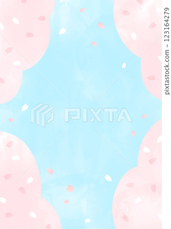 Cherry blossoms, snowflake illustration background material frame Cherry blossoms, snowflake illustration background material frame 123164279