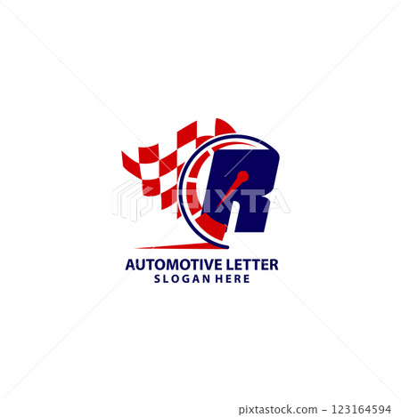 speedometer logo letter r speed logo 123164594