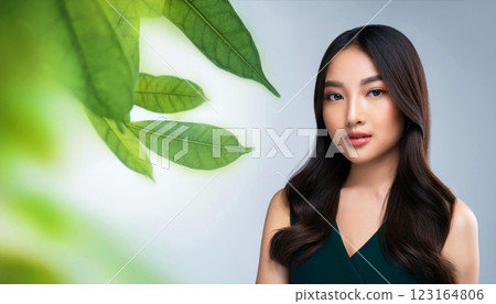 young Asia gardener smiling warmly in a sunlit garden. The image captures the natural beauty and joy of working outdoors, surrounded by lush greenery and bathed in the soft young Asia gardener smiling warmly in a sunlit garden. The image captures the natural beauty and joy of working outdoors, surrounded by lush greenery and bathed in the soft 123164806