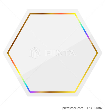 Luxurious frame in white and rainbow gold 123164887