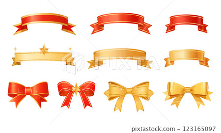 絲帶橫幅設置材料 絲帶橫幅設置材料 123165097