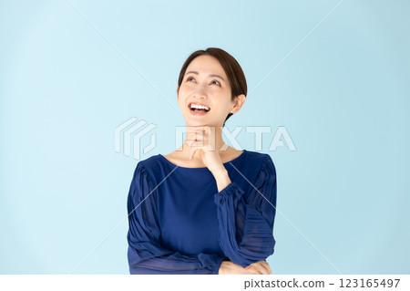 Woman, casual, portrait, worried, smiling Woman, casual, portrait, worried, smiling 123165497