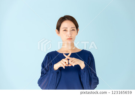 Woman casual portrait cross 123165659