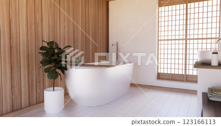 shower and Toilet and decoration on modern toilet room japanese style .3D rendering shower and Toilet and decoration on modern toilet room japanese style .3D rendering 123166113
