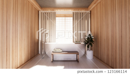 shower and Toilet and decoration on modern toilet room japanese style .3D rendering shower and Toilet and decoration on modern toilet room japanese style .3D rendering 123166114