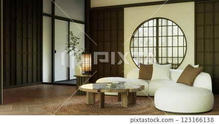 Scene living mock up sofa armchair minimalist design modern muji style. 123166138