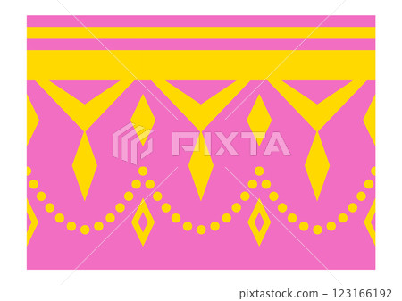 Asian style ornament frame. Seamless decorative border parts. 123166192