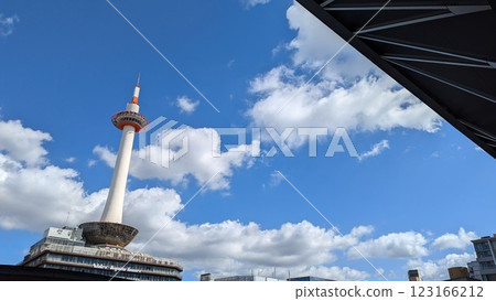 Kyoto Tower as seen from JR Kyoto Station 123166212