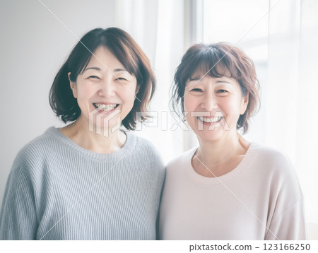 AI-generated image: Portrait of a middle-aged woman and her mother AI-generated image: Portrait of a middle-aged woman and her mother 123166250