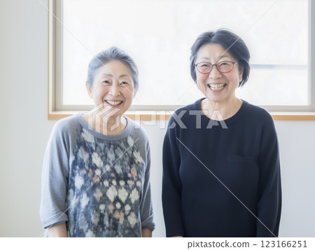 AI-generated image: Portrait of a middle-aged woman and her mother AI-generated image: Portrait of a middle-aged woman and her mother 123166251