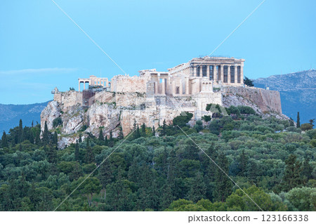 The Acropolis of Athens during the blue hour The Acropolis of Athens during the blue hour 123166338