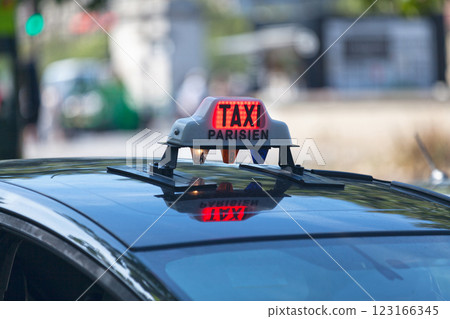 Parisian taxi sign 123166345