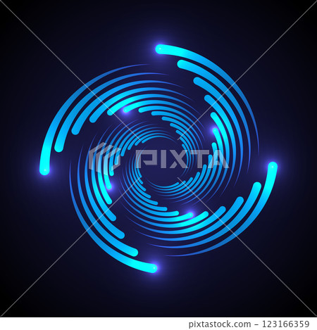 Abstract fan blades on dark blue background 123166359