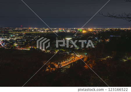 從濱松市鳥羽山公園瞭望台看到的夜景和城市景觀（靜岡縣） 123166522