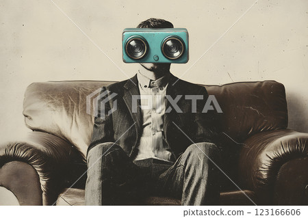 watching through cameras, vintage, generative AI 123166606