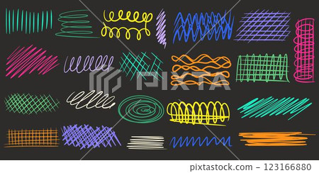 Simple sloppy crayon hatching collection Simple sloppy crayon hatching collection 123166880