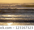 Winter sea shining in the morning sun 123167323