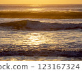 Kujukurihama, the winter sea shining in the morning sun 123167324
