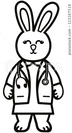 Outline Rabbits black line hand-drawn, Clothes for Career set cute little hares characters. Kawaii for kids to Dream career. Outline Rabbits black line hand-drawn, Clothes for Career set cute little hares characters. Kawaii for kids to Dream career. 123167519