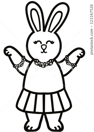 Outline Rabbits black line hand-drawn, Clothes for Career set cute little hares characters. Kawaii for kids to Dream career. Outline Rabbits black line hand-drawn, Clothes for Career set cute little hares characters. Kawaii for kids to Dream career. 123167526