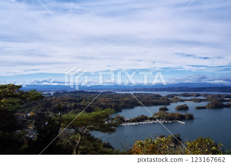 Autumn Matsushima Four Great Views: Otakamori: View from the Spectacular Autumn Matsushima Four Great Views: Otakamori: View from the Spectacular 123167662