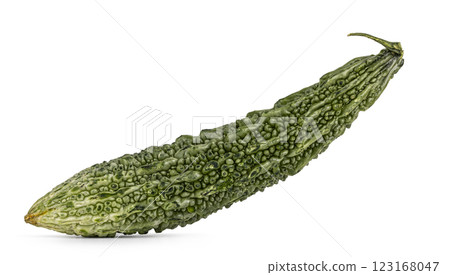 Fresh green bitter melon isolated on white background Fresh green bitter melon isolated on white background 123168047