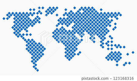 Square shape world map on white background. 123168316