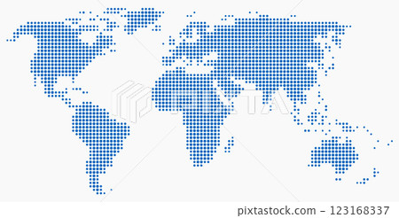 Circle shape world map on white background. 123168337