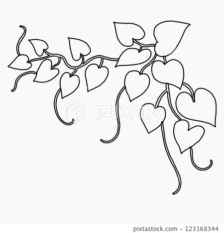 Floral ivy drawing decorative ornament flat design. 123168344