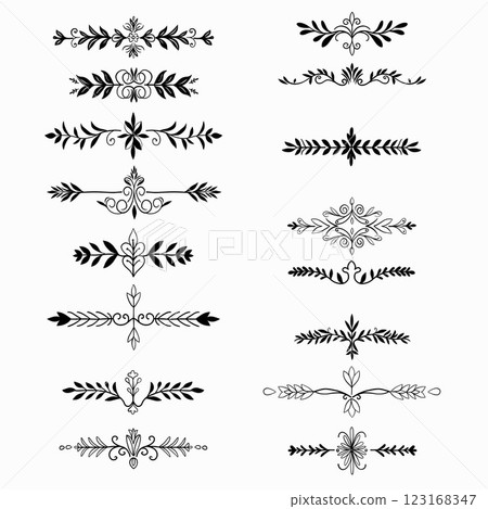 Floral divider freehand drawing vector illustration. Floral divider freehand drawing vector illustration. 123168347