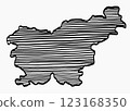 Doodle freehand drawing of Slovenia map. 123168350