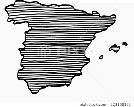 Doodle freehand drawing of Spain map. Doodle freehand drawing of Spain map. 123168351