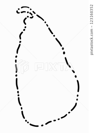 Doodle freehand dash line drawing of Sri Lanka map. 123168352