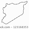 Doodle freehand dash line drawing of Syria map. 123168353
