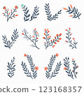 Floral doodle freehand drawing vector illustration. 123168357