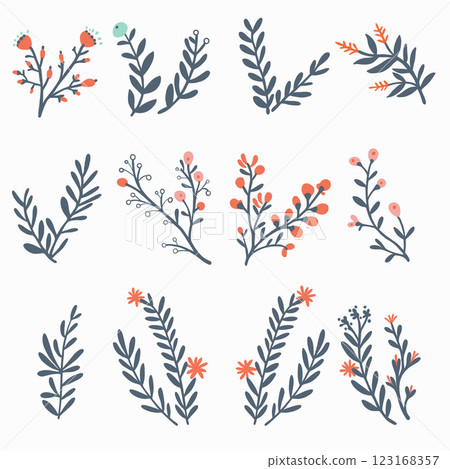Floral doodle freehand drawing vector illustration. 123168357