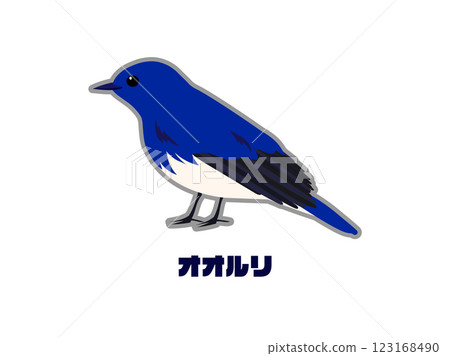 Happy Bluebird and Blue-and-white flycatcher characters Happy Bluebird and Blue-and-white flycatcher characters 123168490