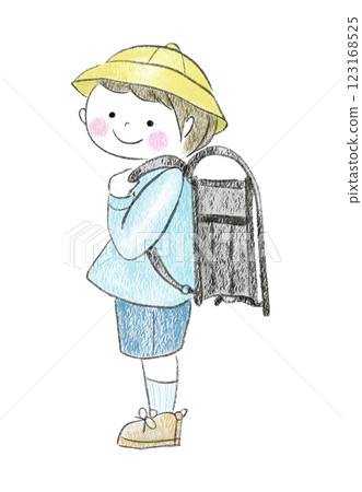 A child carrying a school bag 123168525